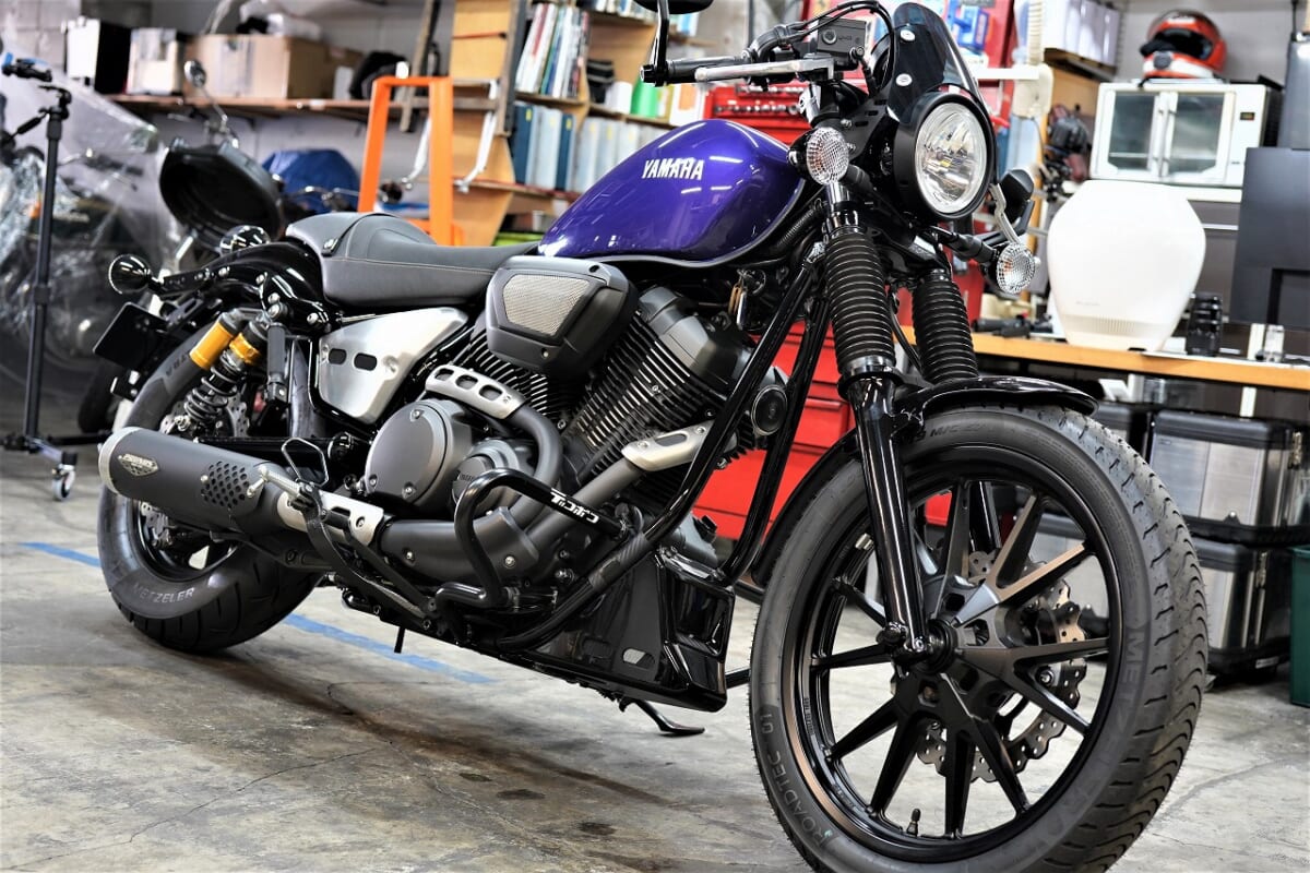 XVS950CU ボルト950　AGMプロセレクトバッテリー交換　フォーク突き出し変更