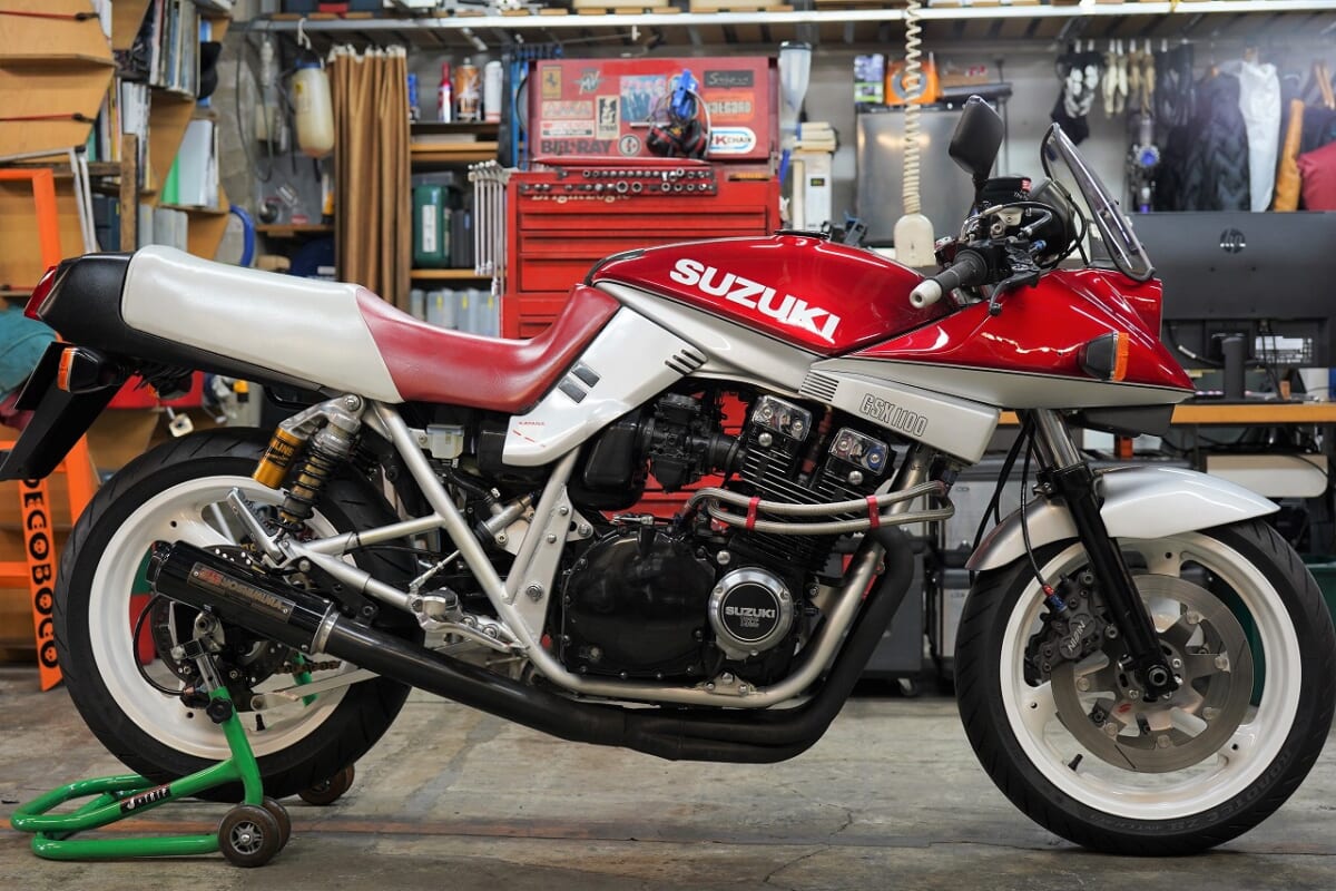 GSX1100S 車検　フロントメンテ+インナーチューブ再メッキ