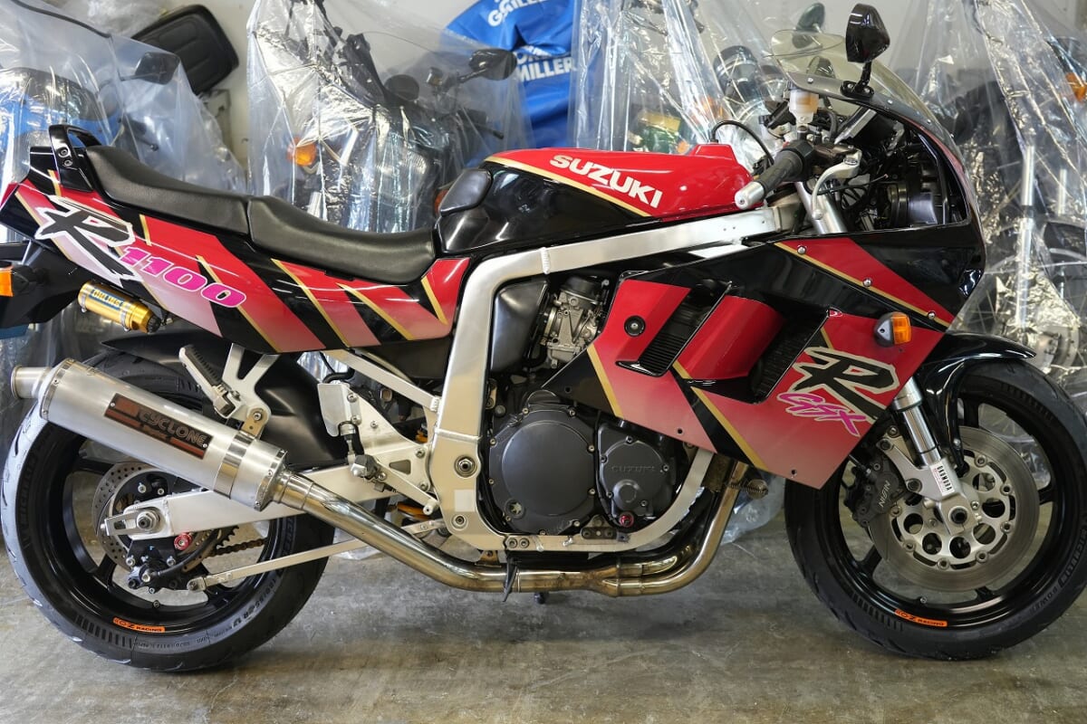 GSX-R1100N 車検　シェルアドバンスU-4T 15W-50オイル交換
