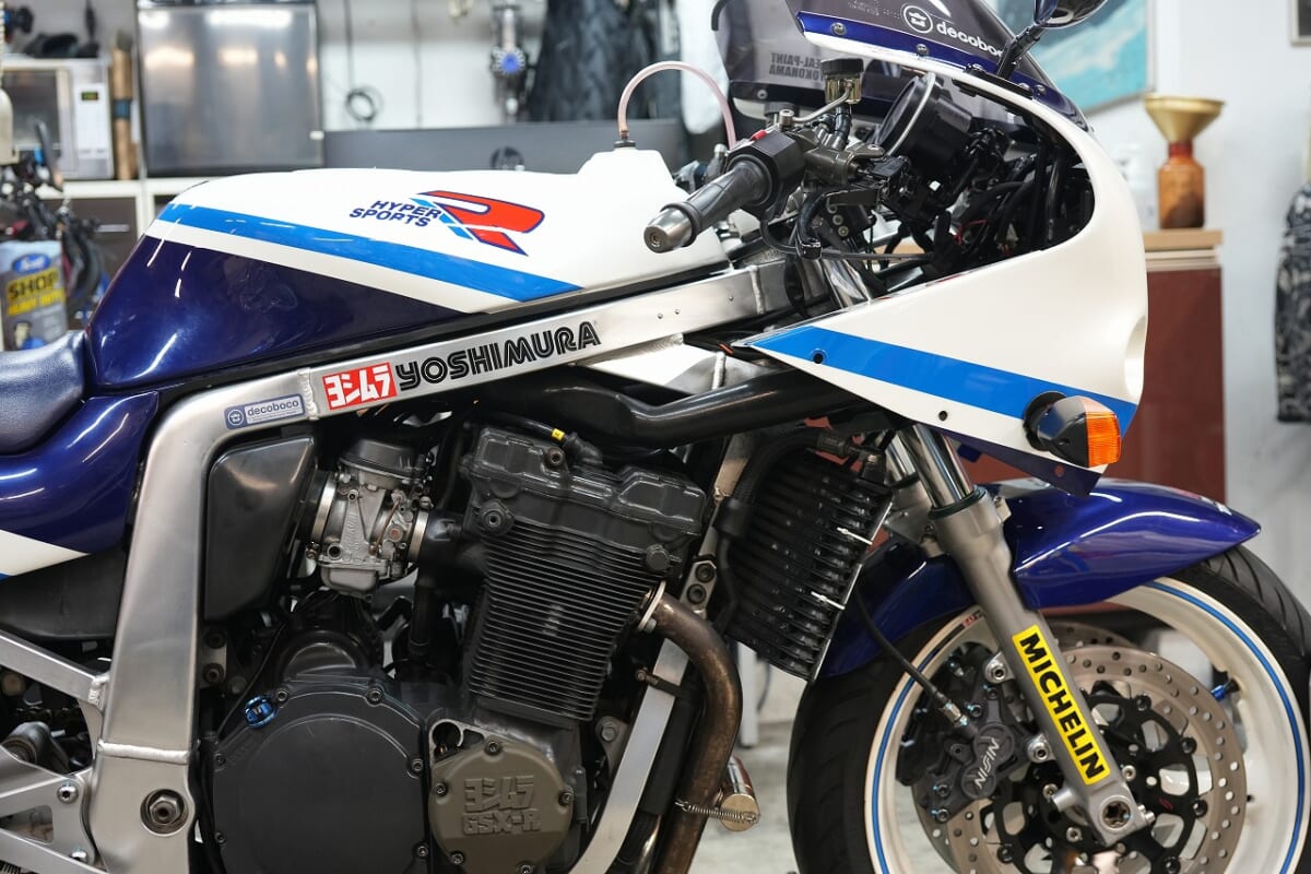 GSX-R1100K 車検　ヨシムラエンジンカバー　キャリパーOH シェルアドバンスエンジンオイル交換など
