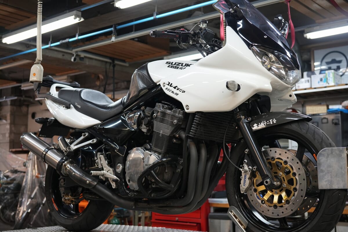 バンディット1200　車検　ヨシムラエンジンカバー交換　オイル交換など