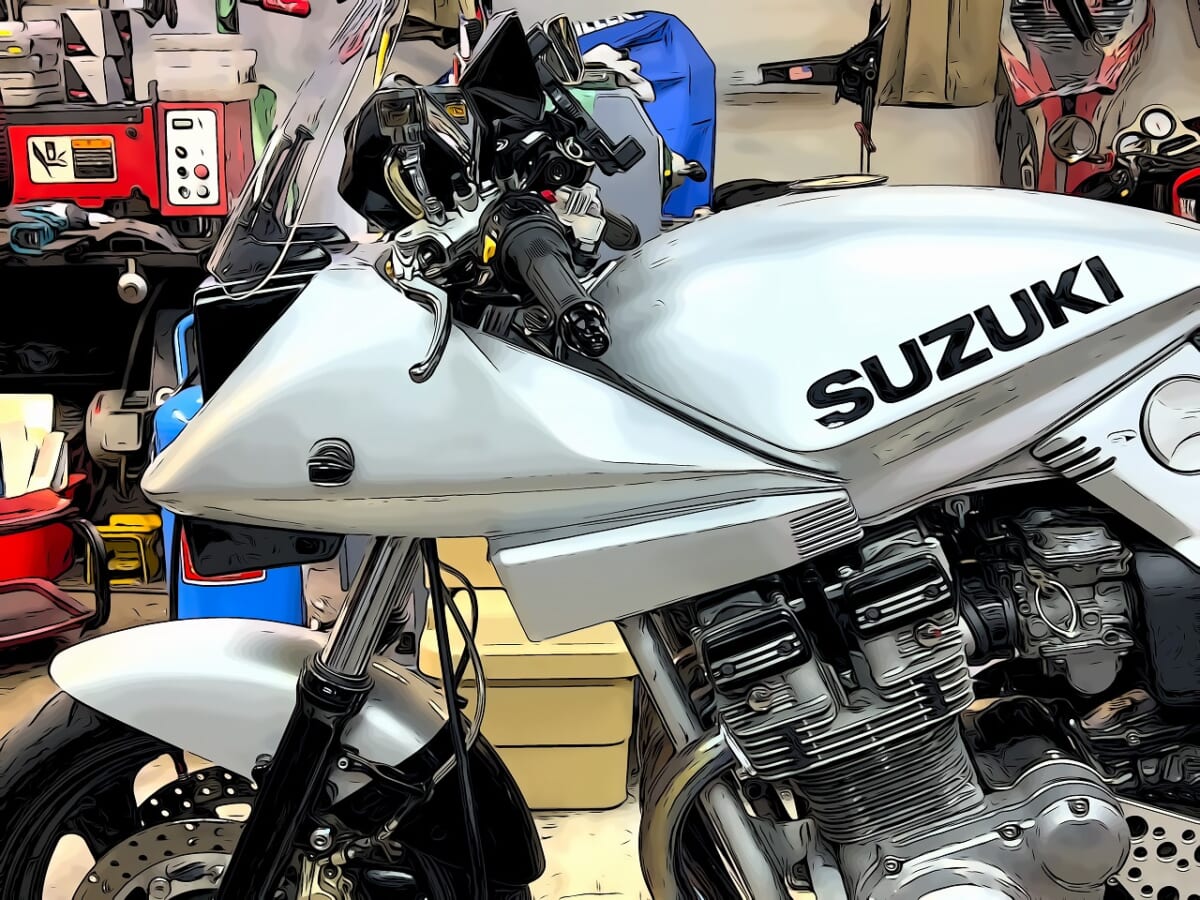 GSX750S 車検　ステムベアリング交換OH