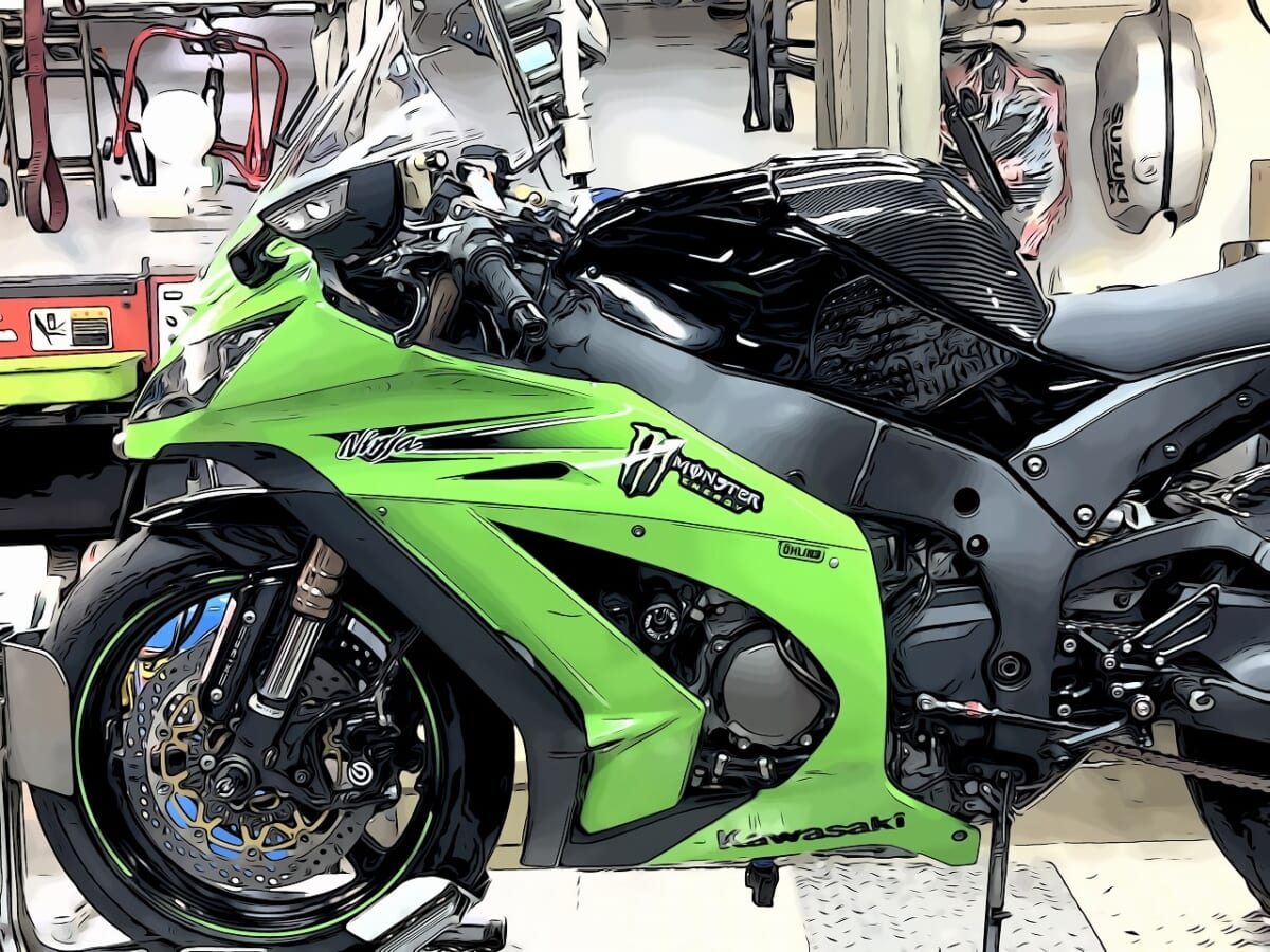 ZX10R フェンダーレス製作　オイル・フルード・冷却水交換