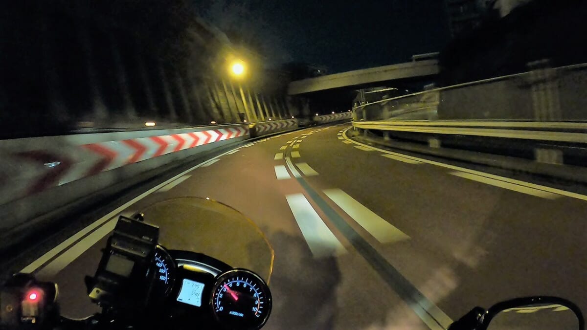 【モトブログ・試乗】ソフトツーリング　横浜北線。大黒PA~K5~K7~第三京浜　CB1100 SC65 Motorcycle Touring Expressway Freeway　Night view