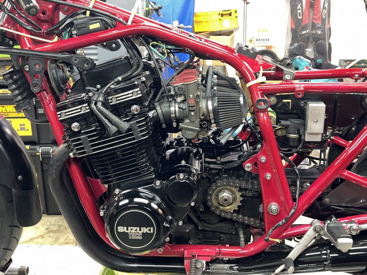GSX1100S 車検　ハーネス交換　マフラー取付　FCCクラッチ　オイル交換など