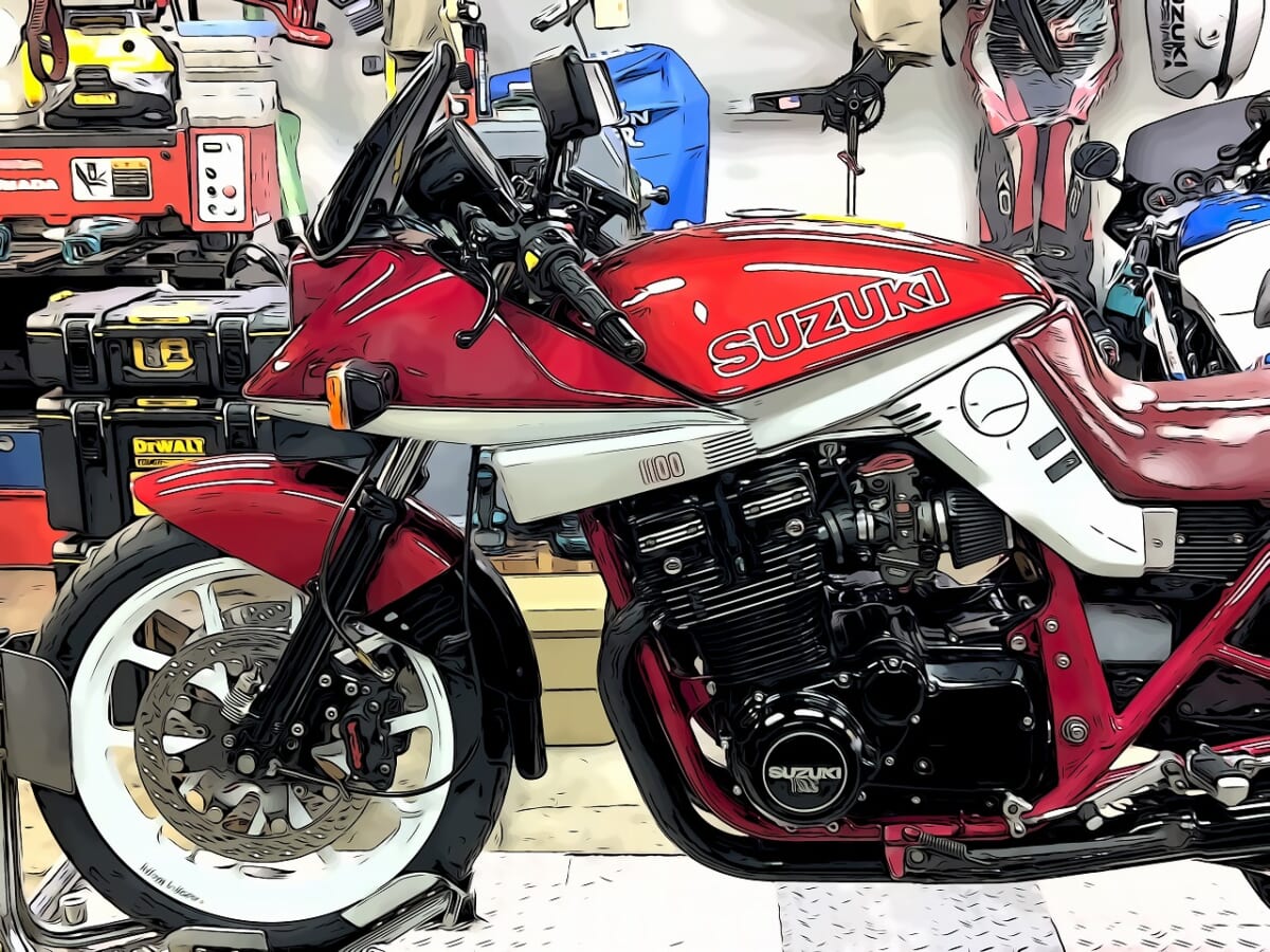 GSX1100S 車検　ハーネス交換　マフラー取付　FCCクラッチ　オイル交換など