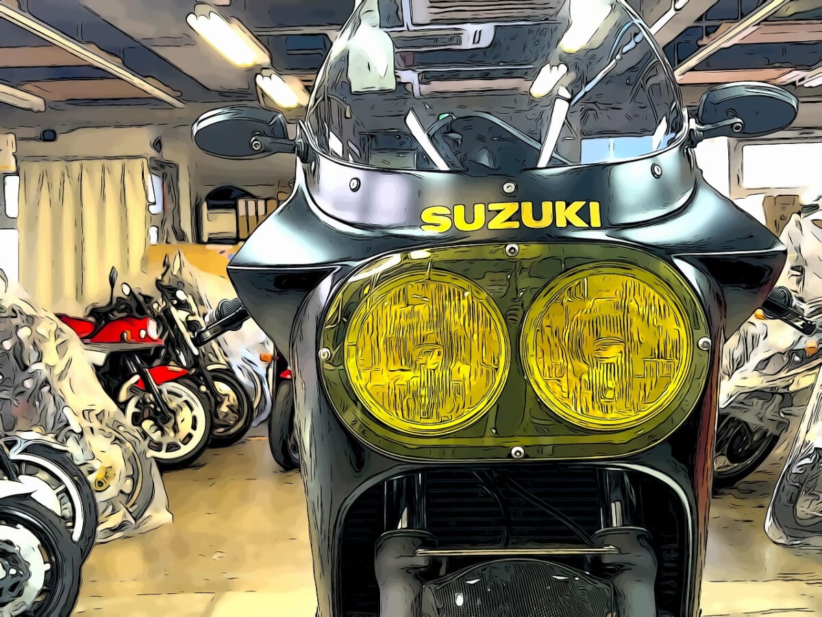 GSX-R750J初期型ルック　車検　チェーン　エンジンオイル交換　デコメンテ
