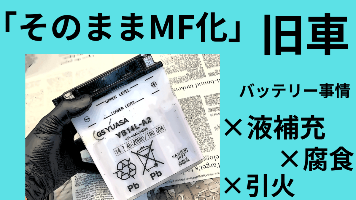 値上げ率が・・・バイクYB14L-A2互換　旧車「そのままMF化」できる時代！×液補充×腐食×引火　Z1/2 GSX1100S CB750K GSX-R1100