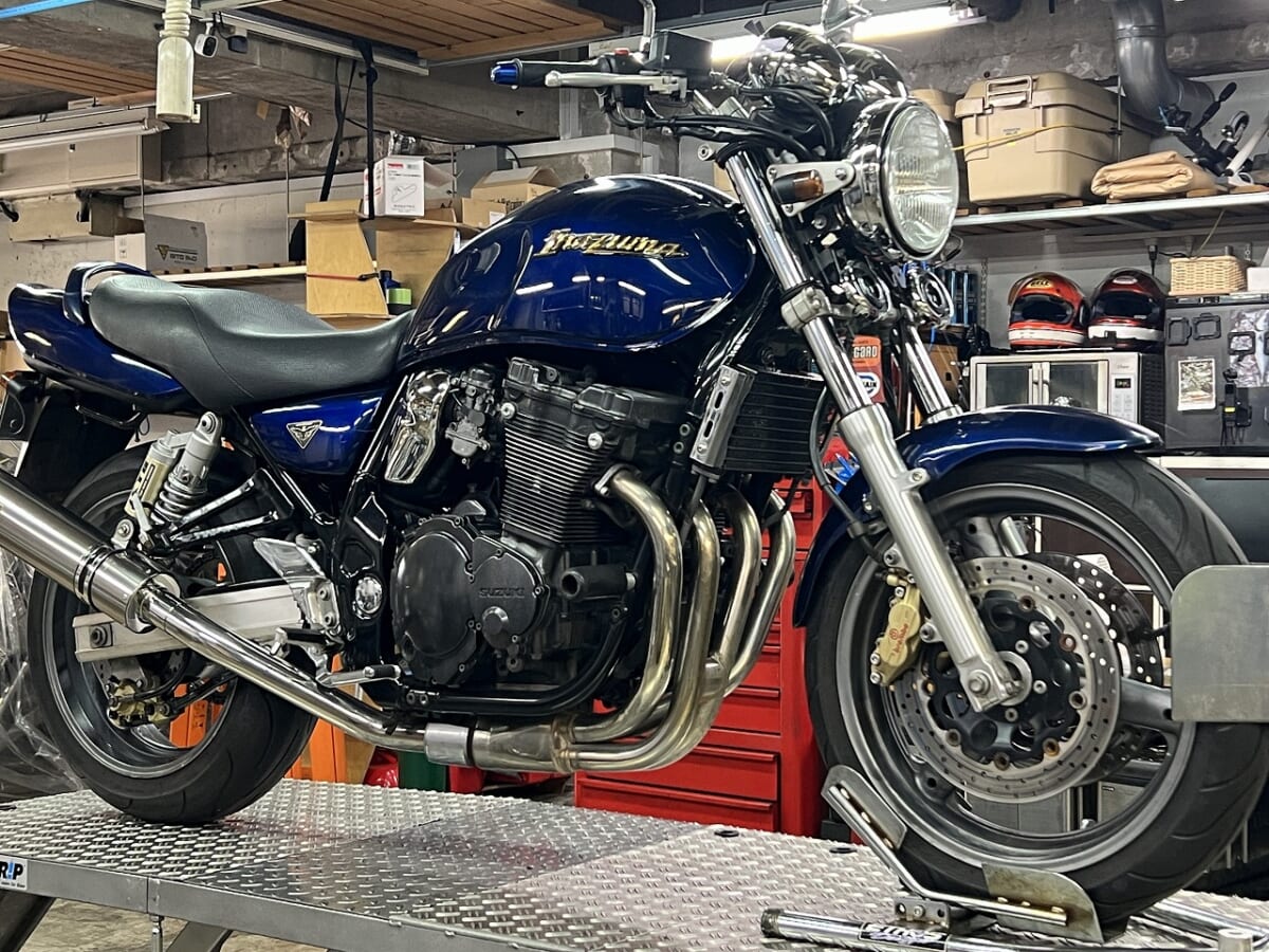 イナズマ400　車検　油冷メンテ　オイル交換