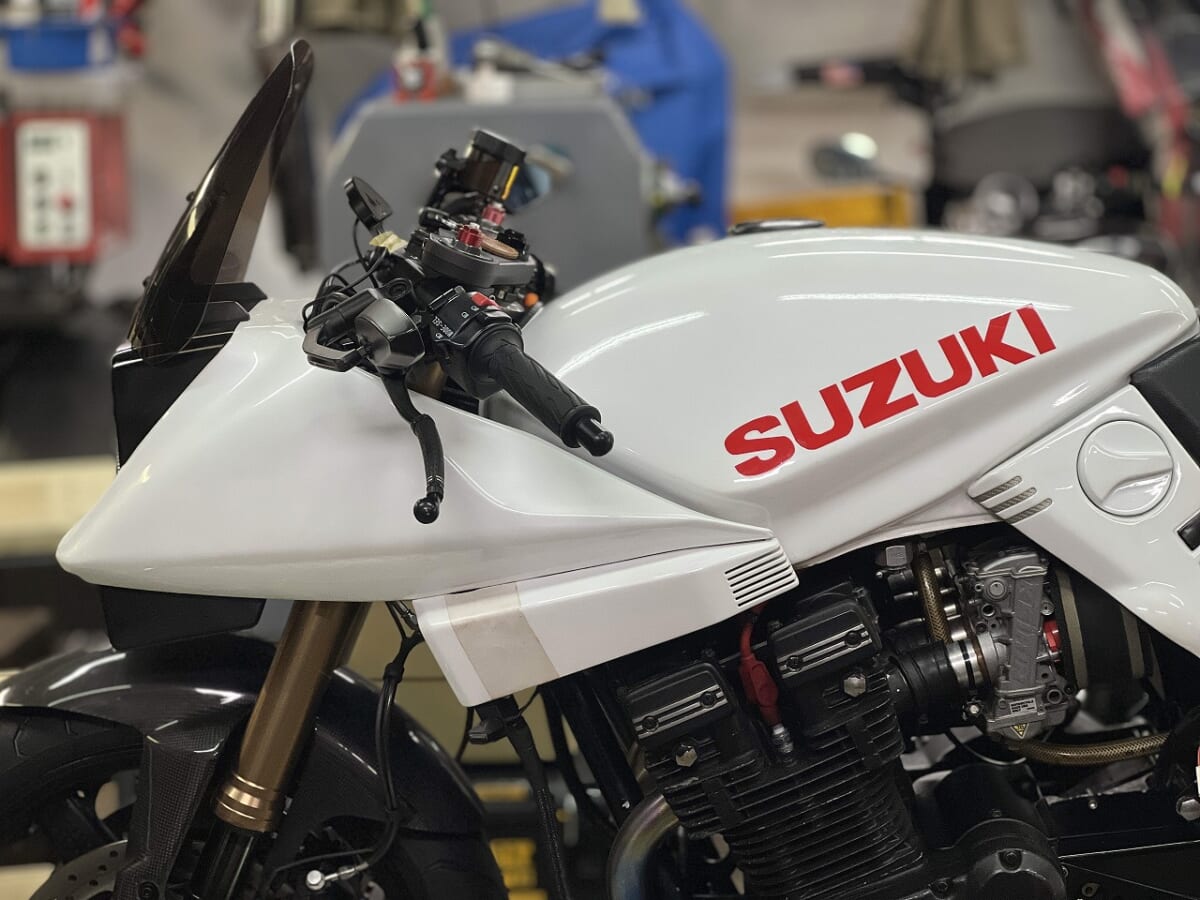 GSX750S 車検　フォークOH ブレーキホース交換　速度センサー交換