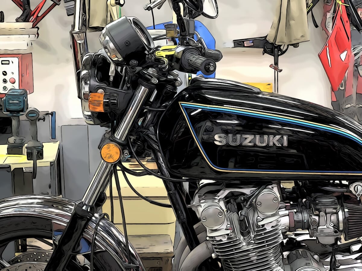 GS750 デコメンテ　オイル交換　バッテリー交換など